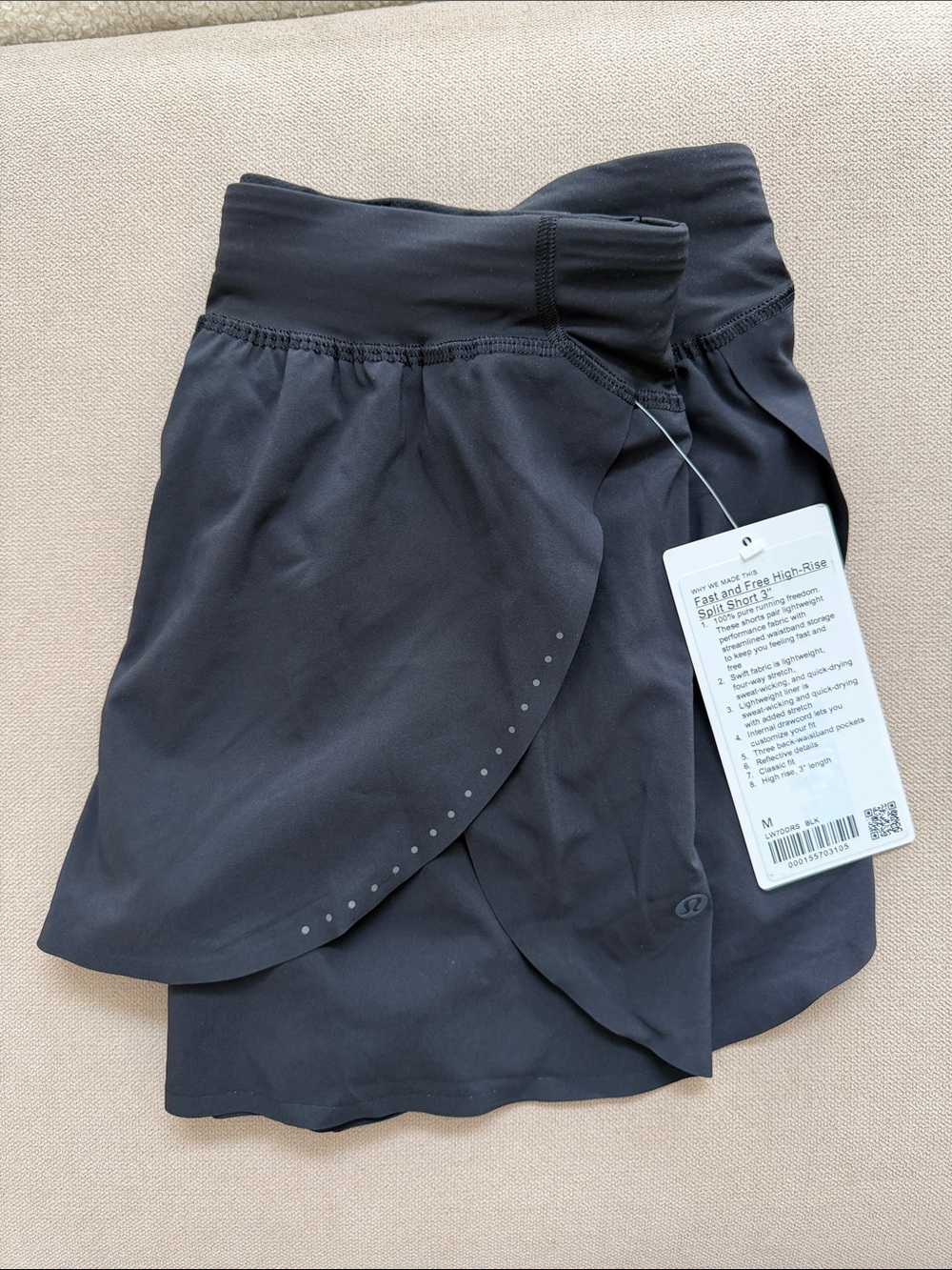 lululemon athletica Black Athletic Shorts Fast and free high rise 3”